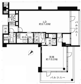 ストーリア赤坂 504 間取り図