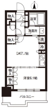 レジディア御茶ノ水 1404 間取り図