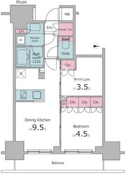 クレヴィア錦糸町ガーデンコースト 1002 間取り図