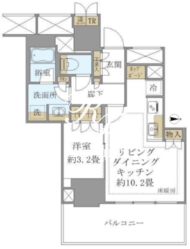 ブリリアタワー池袋ウエスト 2階41.37㎡ 間取り図