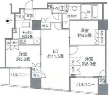 カスタリアタワー品川シーサイド 1804 間取り図