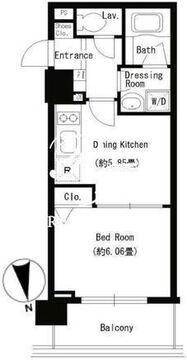 パークキューブ上野 1206 間取り図