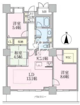 ロイヤルパークスタワー南千住 3008 間取り図