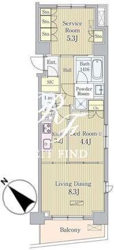 アクラス日本橋 301 間取り図