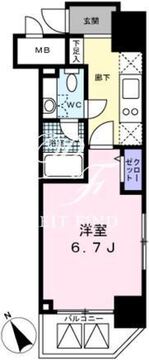 レジディア高輪桂坂 801 間取り図