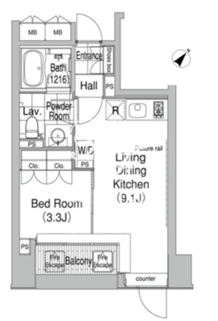 コンフォリア代官山青葉台 602 間取り図