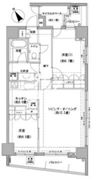 クレジデンス日本橋浜町 902 間取り図