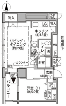 東雲キャナルコートCODAN 19-303 間取り図