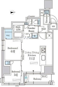 パークアクシス神田レジデンス 203 間取り図