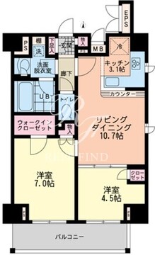 エスティメゾン赤羽 901 間取り図