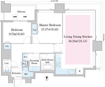 中野ステーションレジデンス 1708 間取り図