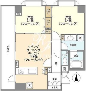 HF白金高輪レジデンス 507 間取り図