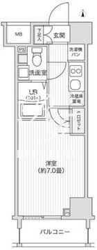 レジディア笹塚2 1006 間取り図