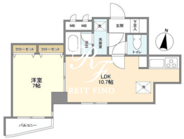 KDXレジデンス日本橋浜町 502 間取り図