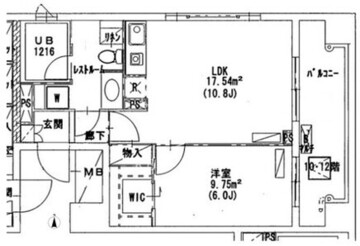 パークハビオ京橋 1007 間取り図