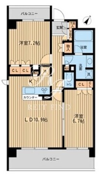 HF若林公園レジデンス 507 間取り図