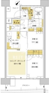 晴海フラッグ SUN-B-1002 間取り図