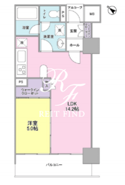 ラサンテ五反田 1205 間取り図