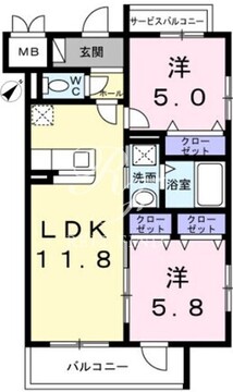 ソレアード志茂 201 間取り図