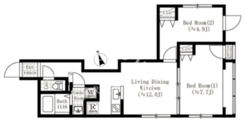 トラディス池袋本町 406 間取り図