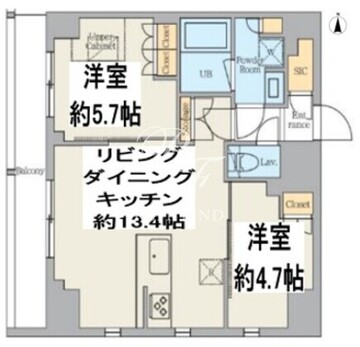 クレストコート東日暮里 401 間取り図