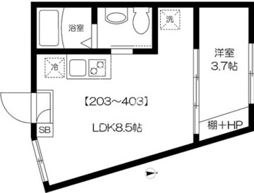 タイプオオイ 203 間取り図