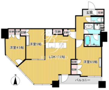 富久クロスコンフォートタワー 2607 間取り図