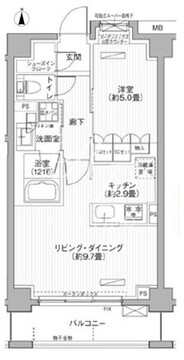 メゾンカルム市谷仲之町 208 間取り図