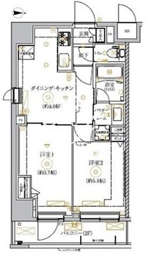 リルシア墨田八広 502 間取り図