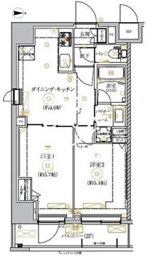 リルシア墨田八広 202 間取り図