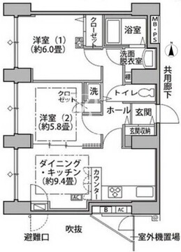 東雲キャナルコートCODAN 14-1208 間取り図