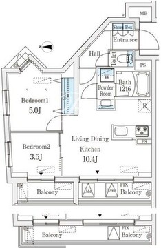 ラティエラ品川西大井 201 間取り図