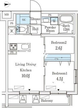 ラティエラ品川西大井 318 間取り図