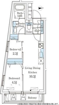 ラティエラ品川西大井 414 間取り図