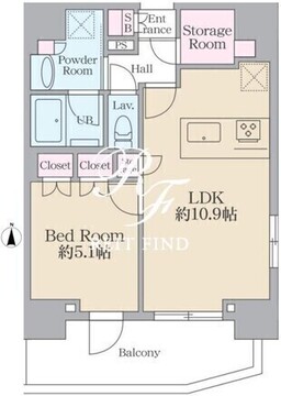 レーヴシティ千駄ヶ谷 1002 間取り図