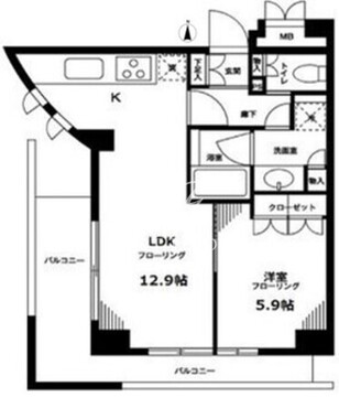 オーキッドレジデンス神楽坂 201 間取り図