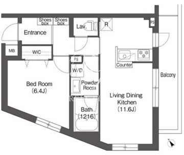 アイフラット方南町 101 間取り図