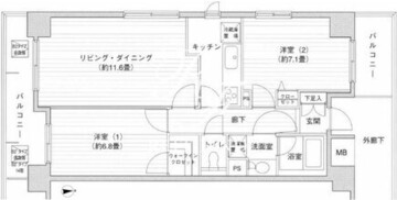 プライムアーバン目黒リバーフロント 1201 間取り図