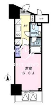 レジディア高輪桂坂 902 間取り図