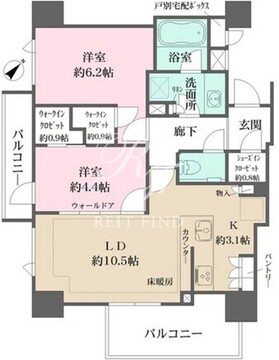 ザ・パークハウス目黒本町 504 間取り図