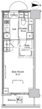 プラウドフラット門前仲町5 402 間取り図