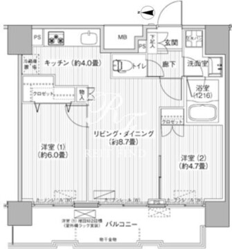 コスモグランス南品川 1303 間取り図