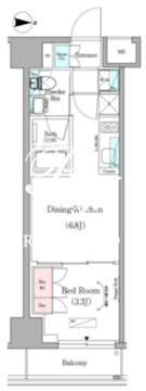 アーバネックス蔵前 304 間取り図