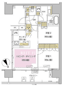 ザ・パークハウス渋谷美竹 601 間取り図