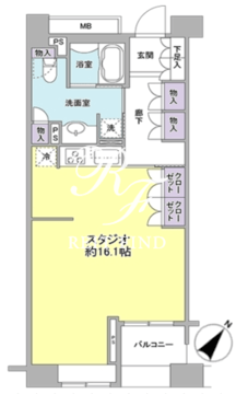 パークフラッツ銀座イースト 402 間取り図