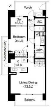 ブリリアイスト三軒茶屋 B-505 間取り図