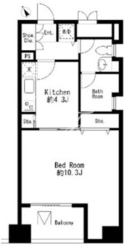 プライムアーバン日本橋茅場町 1403 間取り図