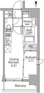 イプセ目黒駒場 501 間取り図