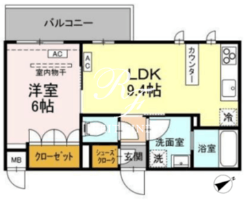 ロイジェントパークス西馬込 407 間取り図