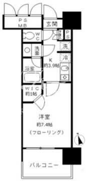 フォンテーヌ芝浦 1205 間取り図